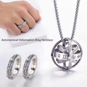 Mới Vintage Khắc Thiên Văn Biến Dạng Vòng Cổ Có Thể Gập Lại Cánh Cầu Chuyển Đổi Mặt Dây Chuyền