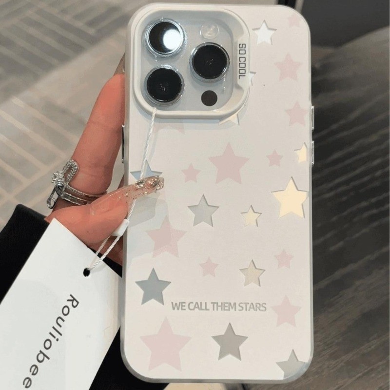 Ốp lưng iPhone case Cho Iphone 7 xs xr 11 12 13 14 15 16 Pro Max Đơn giản trong suốt ngôi sao