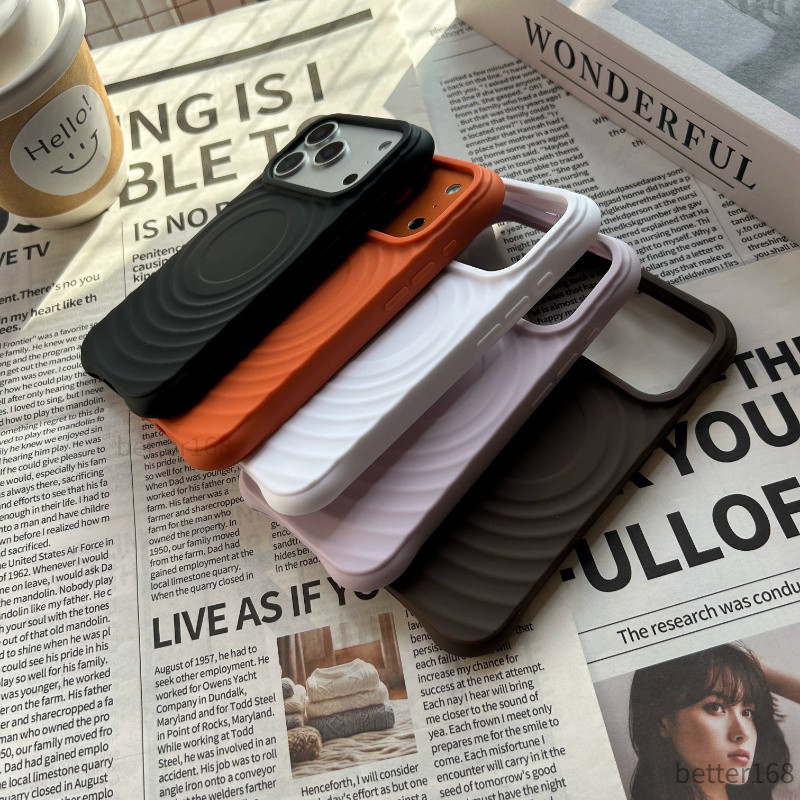 Ốp lưng silicone gợn sóng cho iPhone 13 14 15 16 17 Pro Max khung camera lớn chống va đập đẹp cho nữ