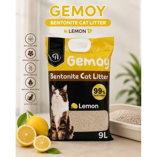 [Combo 3 Bao 11kg] Cát Mèo GEMOY Bentonite 9L 3.5kg Ít Bụi 99% Vón Cục Nhanh Khử Mùi - Wanna Pet