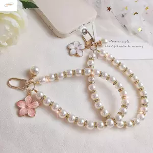 Dây buộc điện thoại di động ZENZON, Dây đeo điện thoại di động chống mất ngọc trai, Dây đeo cổ tay có thể tháo rời hoa thời trang Phụ kiện điện thoại