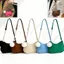 Túi xách nách CQCJ, Túi đeo vai nữ nỉ vuông nhỏ, Thiết kế thời trang Mini với Pom Poms Ví vuông nhỏ Quà tặng