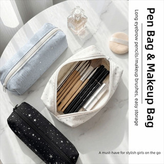 Túi lưu trữ OUSXA, Túi đựng bút dung lượng lớn Star Polka Dot, Thiết kế dây kéo đa chức năng Túi văn phòng phẩm Trường học Văn phòng