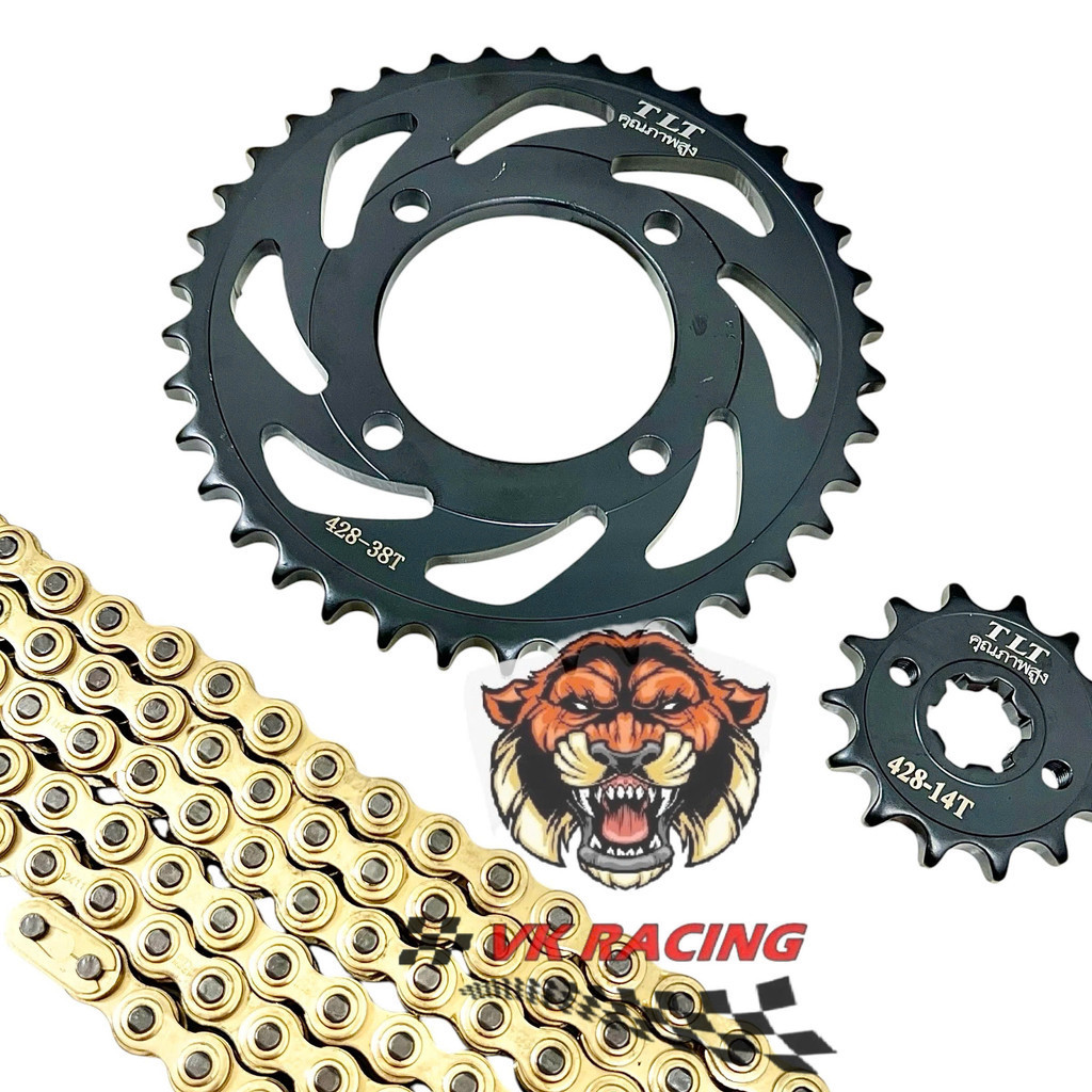 Bộ nhông sên đĩa NSD xích sên TLT thái lan exciter 135 GP - ex135 4 số - ex135 5 số (Black 428H Plus 14-38-116L)