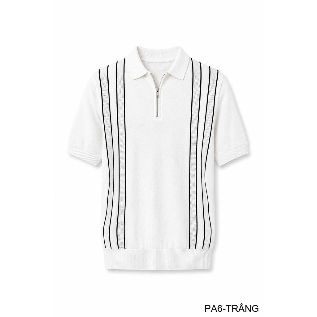 PA6 - Áo Polo Nam Tay Ngắn Cổ Bẻ Kẻ Sọc Phong Cách Cổ Điển Thoáng Mát Mùa Hè