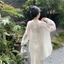 Áo khoác chống nắng nữ, Áo len Cardigan dài tay mỏng, Áo khoác ngoài voan dáng rộng