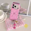 Phone Case For iPhone 17 Pro Max 16 15 Retro TPU Keychain Chain Rose Aesthetic Korean Cute