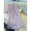 Váy xếp ly màu sâm panh Nữ Xuân Hè Phong cách mới Streamer Sợi lớn viền chữ a Váy ô mỏng hơn Váy cổ tích
