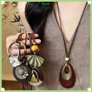 [Giao hàng từ Việt Nam] Vòng cổ mặt dây chuyền NOOKSTORY, Dây chuyền áo len Boho dân tộc, Vòng cổ dài cổ điển mặc hàng ngày