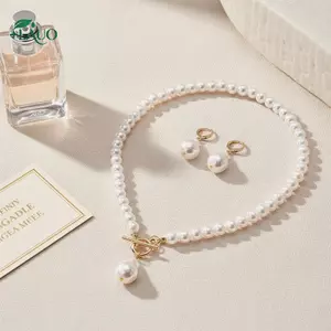 Springevenstar 1 Bộ Ngọc Trai Giả Nữ Nelace Bóng Đính Hạt Cô Dâu Bông Tai Cho Các Bữa Tiệc Springevenstar