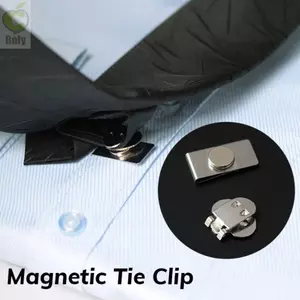Kẹp giữ cà vạt ROLY, Kẹp giữ cà vạt chống trượt vô hình, Unisex từ tính chống nhăn cổ áo ẩn khóa nam