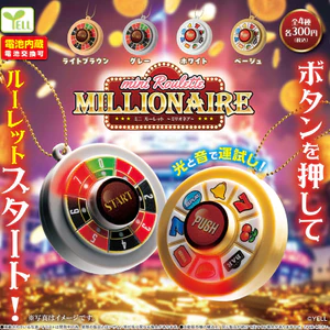 Hàng có sẵn Nhật Bản YELL Mini Lucky Roulette Mặt dây chuyền Viên nang Đồ chơi Mô phỏng âm thanh thu nhỏ Vẽ Roulette Máy giải thưởng Đồ chơi D4A9
