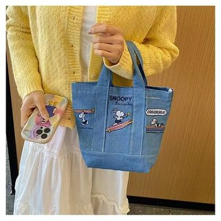 Túi xách denim dung lượng lớn đa năng thời trang phong cách Nhật Bản