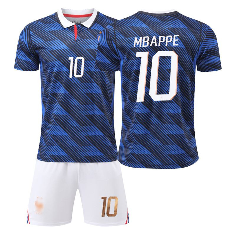 Áo thi đấu đội tuyển Pháp số 10 Mbappe Bộ T-shirt cổ động viên