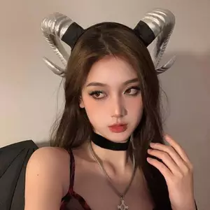 CANAMEK 1 Cái Gothic Động Vật Cừu Quỷ Sừng Halloween Carnival Đảng Trang Phục Đạo Cụ Demon Sừng Mũ Đội Đầu Cosplay Mũ CSF