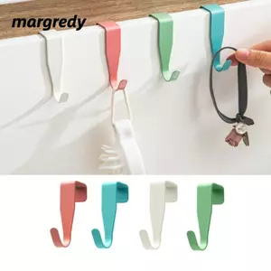 MARGREDY 4 Móc Treo Phía Sau Cửa, Thép Carbon Không Hư Hại Cửa Tủ Móc Cửa, Móc Bảo Quản Kim Loại Tiện Lợi Đục Lỗ Miễn Phí Nhà Bếp