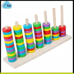Đồ chơi bằng gỗ đầy màu sắc Bàn tính bằng gỗ Công cụ số học Phụ kiện hạt giáo dục Hỗ trợ giảng dạy cho lớp học gia đình