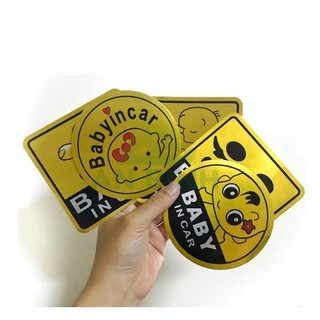 Tem Dán Ô Tô Baby In Car SH Autocare, Chống Thấm Nước, Nắng, Phản Quang Trong Bóng Tối, Dán Đuôi Xe