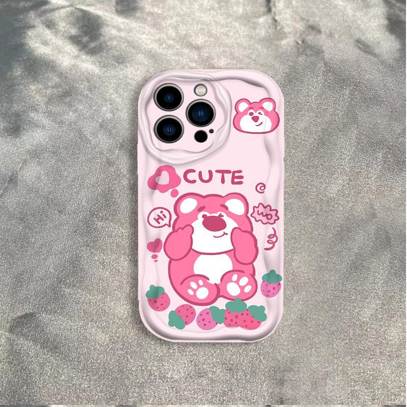 Thích Hợp Cho iPhone 17 16 15 14 13 12 11 Pro Max Plus 17 AIR 3D Wave Mềm TPU Lotso Gấu Nữ Vỏ Điện Thoại Chống Sốc