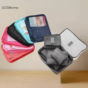 Bộ 6 Túi Bảo Quản Quần Áo Du Lịch GCDHome - Dụng Cụ Sắp Xếp Hành Lý Di Động Vali Paing Khối Có Túi Đựng Giày HOT