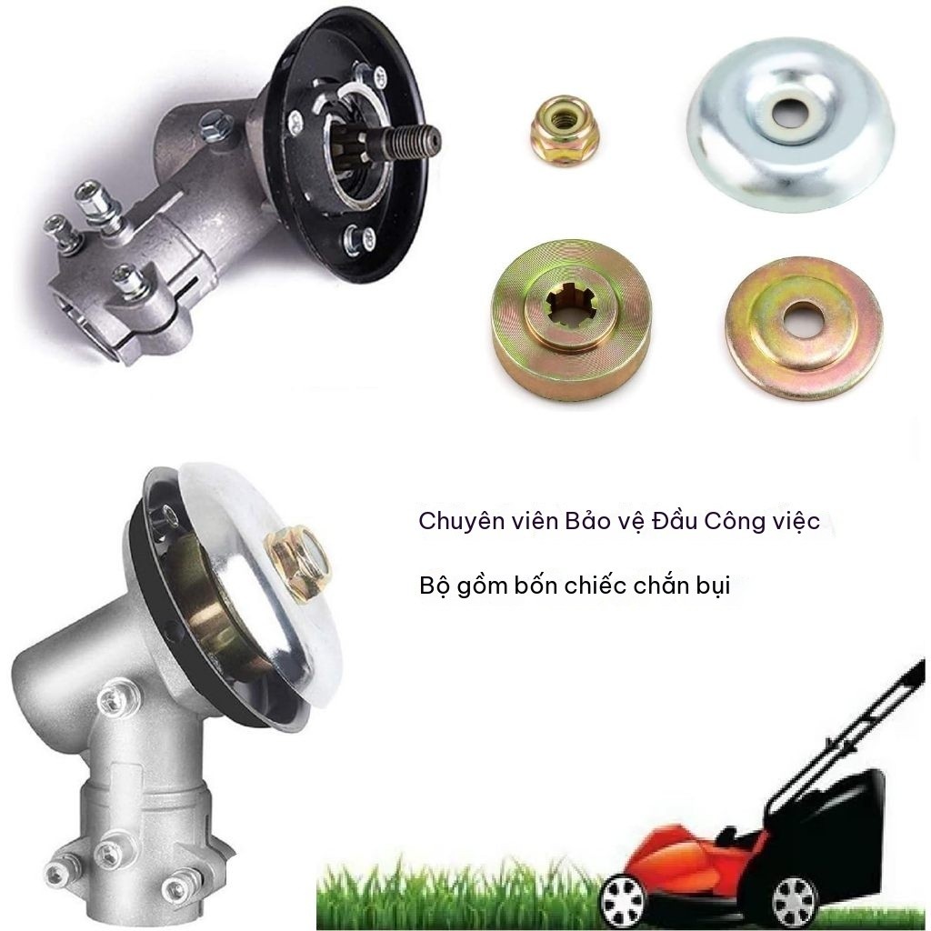 bộ 4 chi tiết đầu chuyển máy cắt cỏ đa năng 4 trong 1, bộ đai ốc cố định lưỡi cắt cho máy cắt cỏ