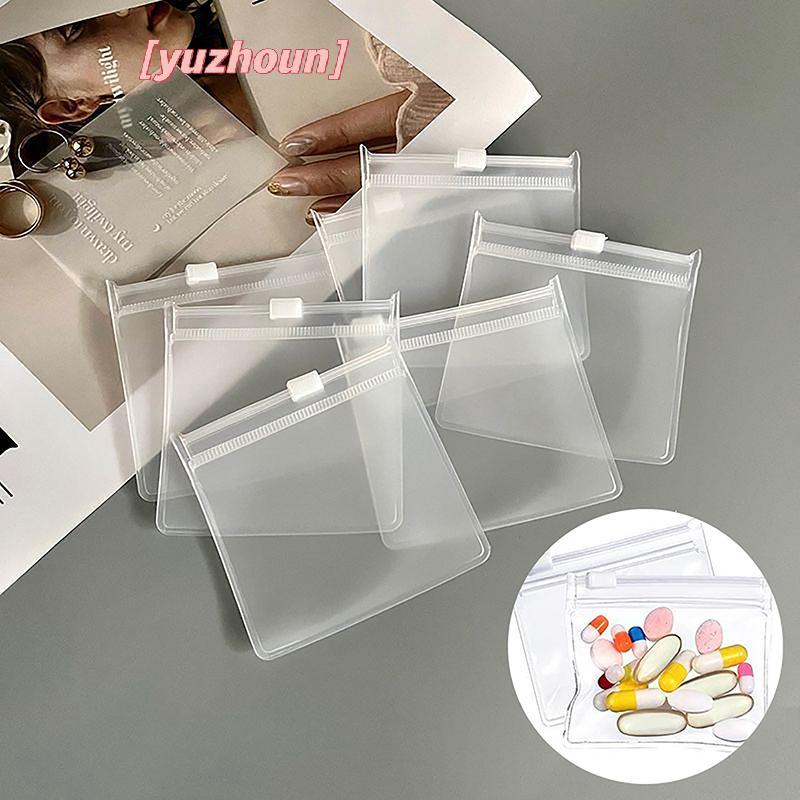 [yuzhoun] Túi đựng thuốc có khóa kéo, túi thuốc trong suốt tái sử dụng, túi đựng thuốc du lịch tự niêm phong, 1/5/10 chiếc