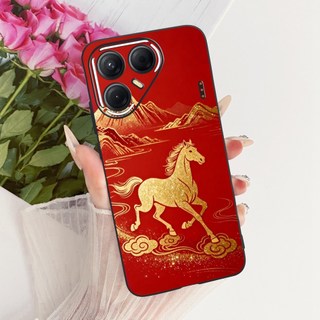 Vỏ Dễ Thương Cho Tecno Pova 7 4G LJ6 / Pova 7 5G LJ7 Ốp Lưng Hoạt Hình Mèo Lucky Pony Mềm Màu Đen TPU Vỏ Bảo Vệ Silicon Vỏ Điện Thoại