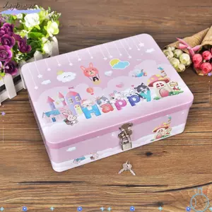 Lưu trữ máy tính để bàn DAYBREAK, Hộp thiếc cổ điển dung tích lớn, Hộ gia đình chất lượng cao có khóa Hộp trang điểm trang sức chìa khóa