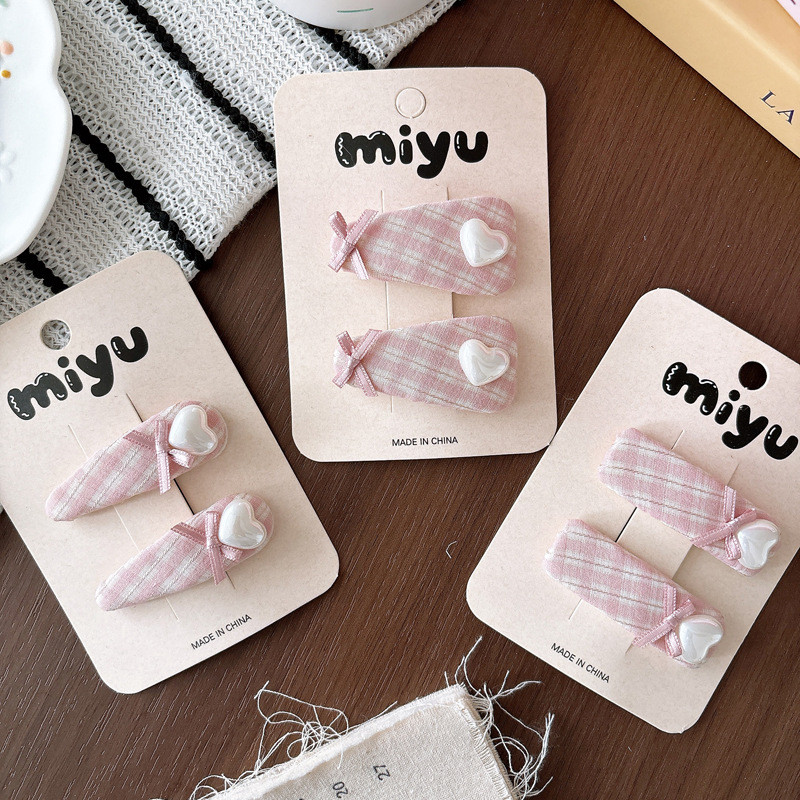 Cô Gái Ngọt Ngào Nổ Kẹp Tóc Nơ Màu Hồng