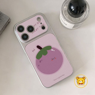 Ốp điện thoại hoạt hình cà tím cho OPPO Reno 15C 15F 15 Pro Max Mini 14F 14 13F 13 12F 12 FS 11F 11 10 9 Pro Plus 5G 4G Vỏ mềm da PU màu trắng dễ thương