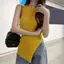 PNPIA- Mùa Hè Mới Thiết Kế Thời Trang Dệt Kim Camisole Top Khe Mỏng Phù Hợp Với Nữ