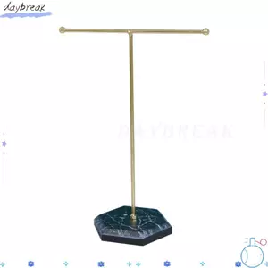Bộ sắp xếp trưng bày vòng cổ DAYBREAK, Đế ổn định Giá đỡ trang sức họa tiết đá cẩm thạch, Thiết kế hình chữ T xoay bằng kim loại cao cấp Giá lưu trữ trang sức Màn hình bán lẻ