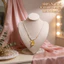 Dây chuyền xương đòn Dainty dành cho nữ- Hạt pha lê màu trắng-Mặt dây chuyền cáo chín cánh Citrine-Mọng lượng nhẹ Thân thiện với da