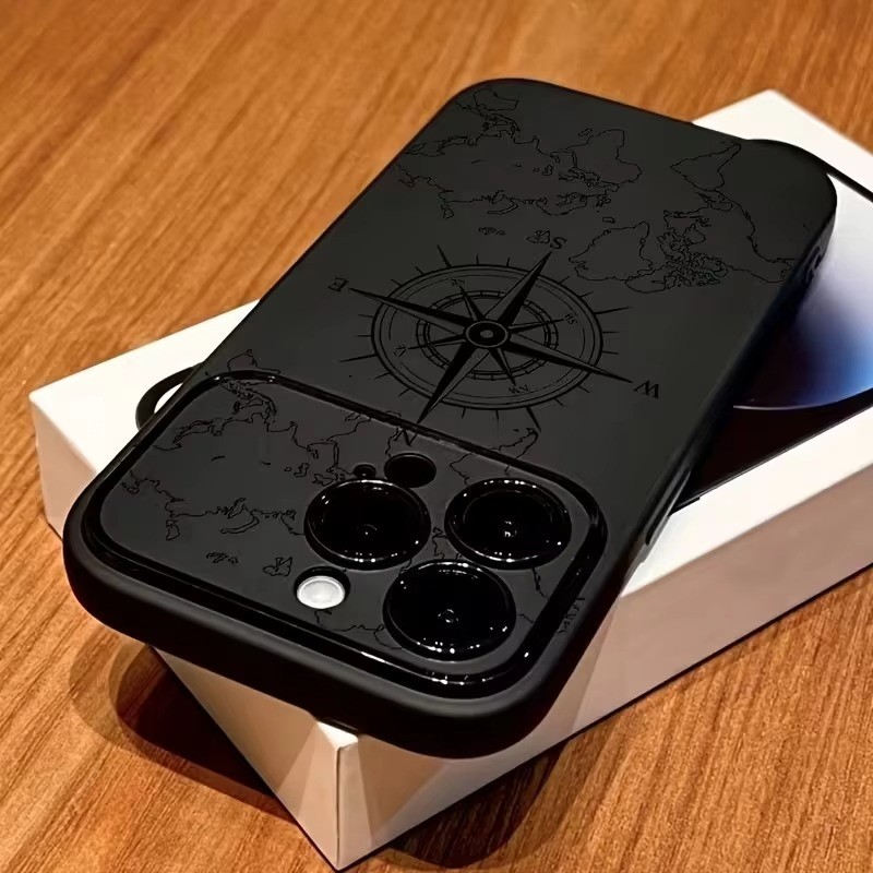 Ốp Điện Thoại Cho iPhone 11 Ốp Lưng iPhone 15 16 17 Pro Max 14 13 12 X XS XR Plus Sáng Tạo La Bàn Họa Tiết Chống Sốc Bìa Mềm