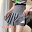 Hàng sẵn có Váy xếp li màu trắng dành cho nữ eo cao chữ a Slimer Váy ngắn phong cách Preppy