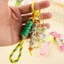 Dễ Thương Đính Hạt Chữ Vuông Bằng Gỗ Nylon Dây Móc Khóa Trang Sức Nhỏ Mặt Dây Chuyền