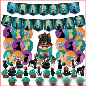 ST2 Pixar Brave Merida Chủ Đề Công Chúa Chúc Mừng Sinh Nhật Trang Trí Thẻ Bánh Topper Bóng Biểu Ngữ Đảng Nhu Cầu TS2