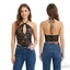MAPLEPOET-Áo cổ dây cho nữ mùa hè Áo ren hoa thanh lịch không tay cổ chữ V hở lưng Vest
