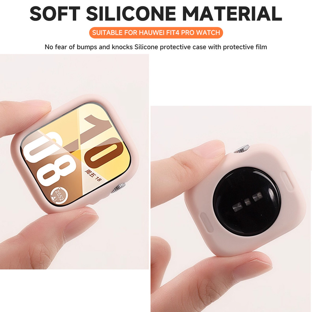 Ốp lưng silicon + màng cường lực cho Huawei Watch Fit 4 / 4Pro vỏ bảo vệ cản đồng hồ accessoies