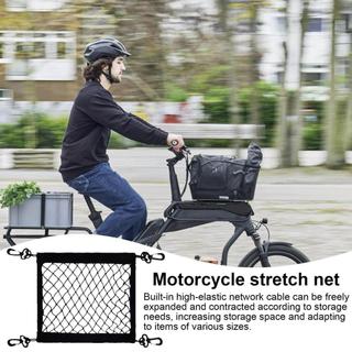 Lưới chở hàng có thể điều chỉnh cho xe máy Lưới Bungee chở hàng bằng vải Polyester đàn hồi cao với 4 móc dày Dễ dàng lắp đặt hdjvn