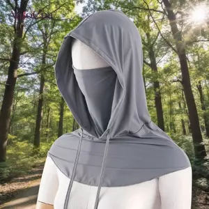 AqToCna Mặt nạ thoáng khí có mũ vành Ice Silk Sun Shade Nam Nữ Che toàn mặt Ne Bảo vệ cho xe đạp ngoài trời AqToCna