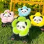 Dễ Thương Ngồi Gấu Trúc Sang Trọng Búp Bê Móc Khóa Mặt Dây Chuyền Hương Vị Hoa Mũ Búp Bê Học Túi Mặt Dây Chuyền Quà Tặng