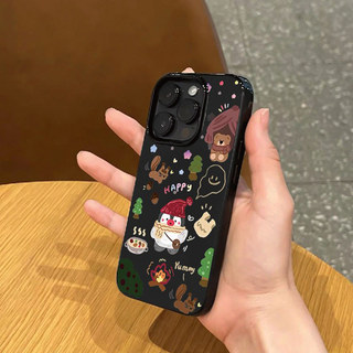 Dopamine Bowknot Star Tree Lẩu Gấu Dễ Thương Puppy Penguin Cover Tương Thích Cho IPhone 11 17 16 15 13 14 12 Pro Max