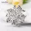 AqToCna Nữ Thời Trang Pha Lê Hoa Lớn Thổ Cẩm Pin Kim Cương Giả Quyến Rũ Cưới Thổ Cẩm AqToCna