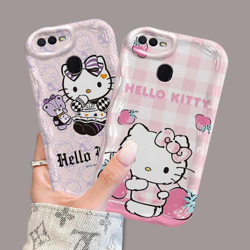 Ốp Silicon Hoạt Hình Cho OPPO A5S A7 A12 F9 F9 Pro 3D Phụ Kiện Vỏ Điện Thoại Mềm TPU Kitty Sinh Viên Ốp Lưng Chống Sốc