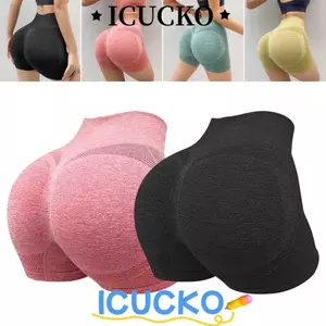 Quần short nữ ICUCKO, Quần áo tập Yoga nâng mông lưng cao, Thời trang có độ đàn hồi cao Push Up Vải Quần short tập thể dục