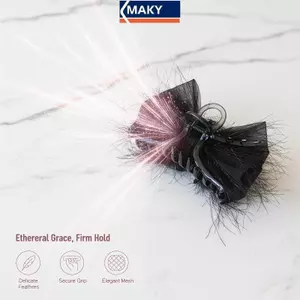 MAKY Sang Trọng Lưới Hoa Tóc Cho Nữ Vuốt Cá Mập Kẹp Phù Hợp Cho Đuôi Ngựa Tuyệt Vời Cho Lễ Kỷ Niệm Đặc Biệt VN