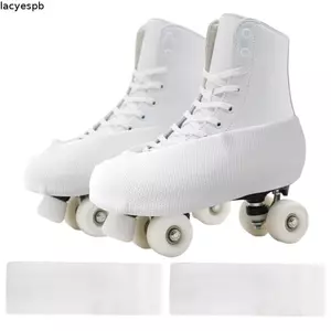 LACYES Hình Trượt Băng Bảo Vệ, Vải Co Giãn Chống Bụi Băng Trượt Giày Bao Da, Đen Trắng Chống Trầy Xước Mềm Mại Co Giãn Trượt Băng Bao Da Bảo Vệ Phụ Kiện Khúc Côn Cầu