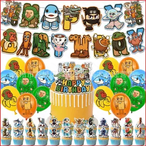 ST2 Ý Brainrot Tung Sahur chủ đề tiệc biểu ngữ bong bóng trang trí Caketopper đạo cụ cung cấp TS2