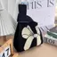 E-WOITD 1 Chiếc Thời Trang Handmade Sợi Sọc Dệt Kim Túi Xách Nữ Thắt Lưng Túi Đeo Tay Hàn Quốc Túi Tote Thường Ngày Có Thể Tái Sử Dụng Túi Mua Sắm E-WOITD